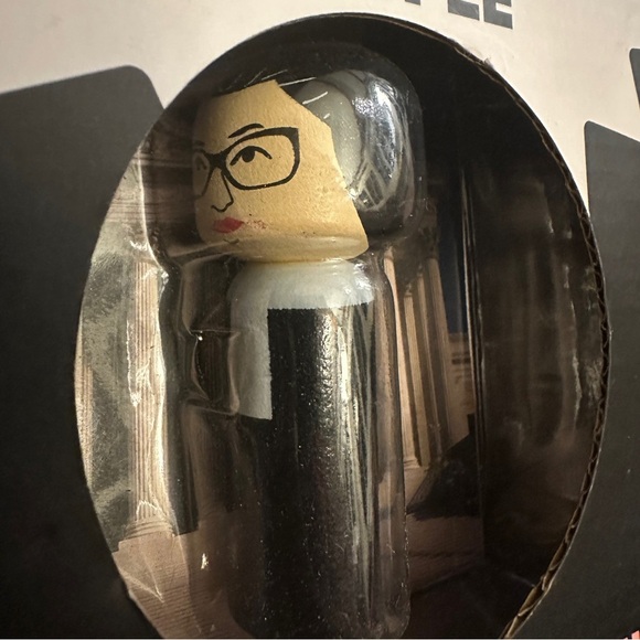 Peg People Ruth Bader Ginsburg RBG Wooden Figurine Collectible with Biography - Picture 8 of 12